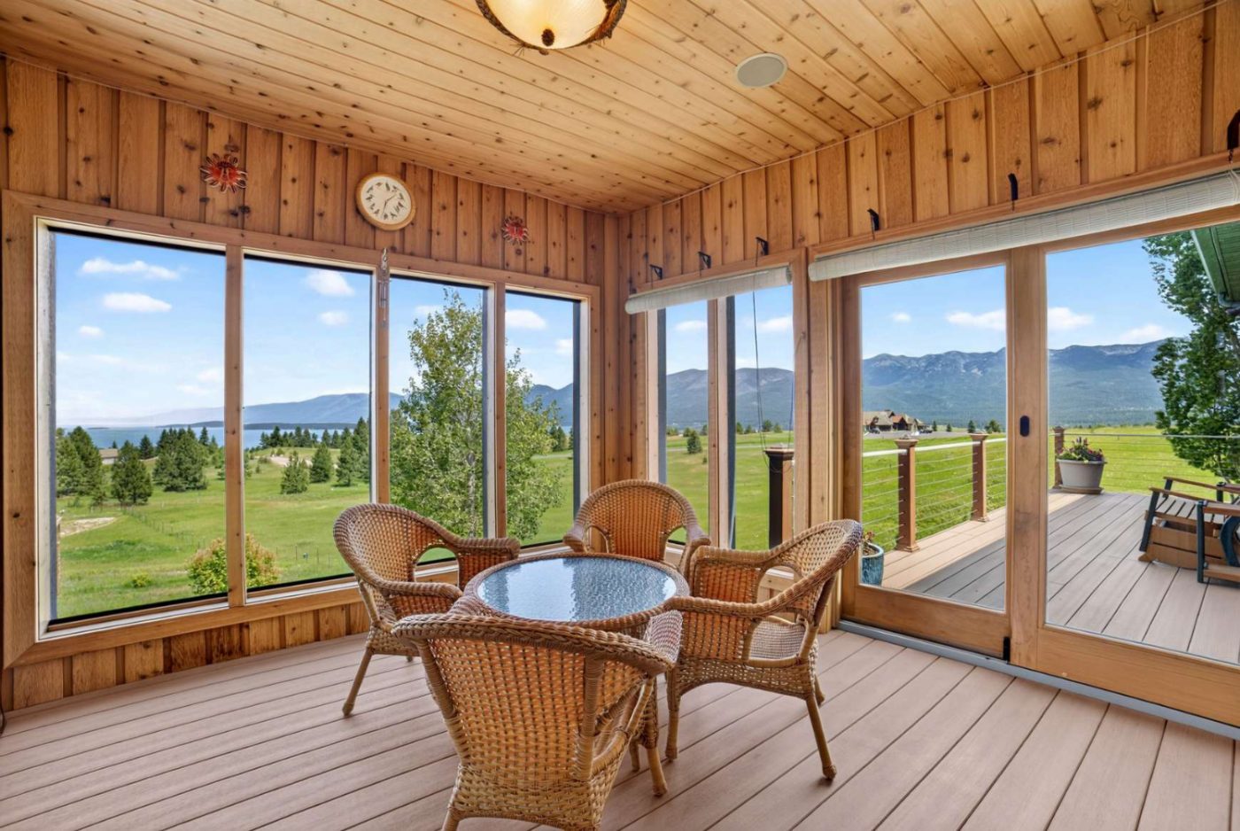 Screened porch with cedar ceiling
